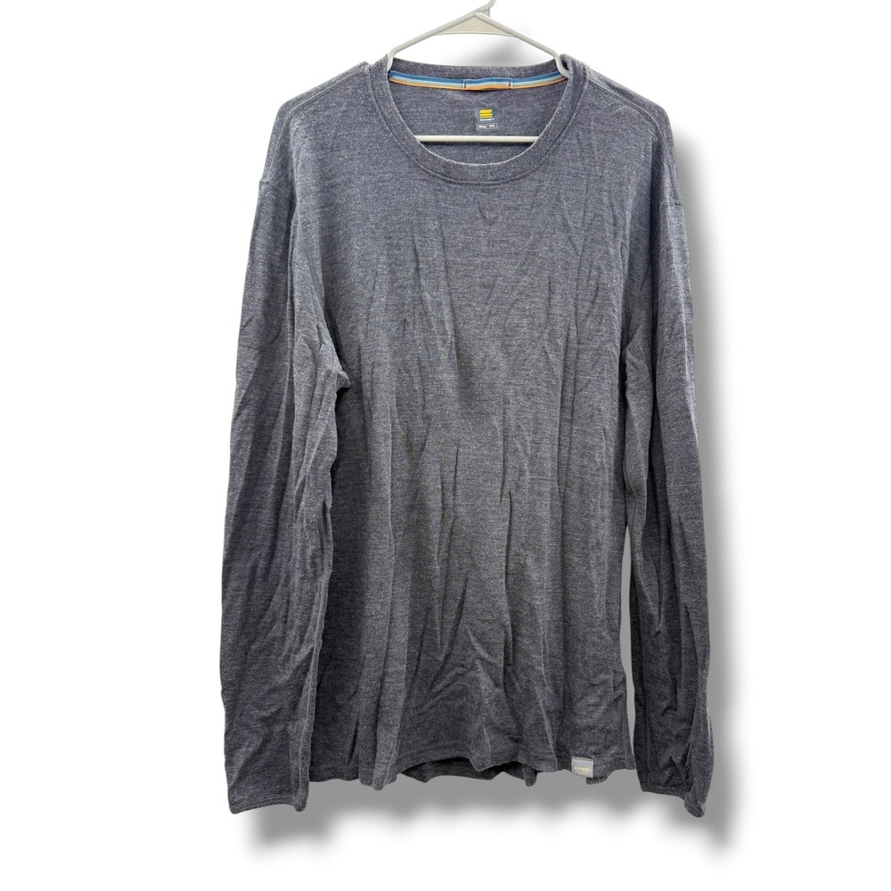 Meriwool Base Layer Mens XXL Charcoal 250g Merino Wool Long Sleeve Thermal Top